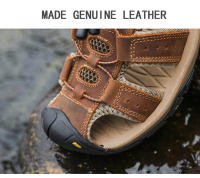 Sandalias De Cuero Genuino Para Hombre Zapatos De Verano Resistentes Al Agua Para Exterior Y Playa Sandalias Romanas Casuales Para Adultos Talla Verdadera - details 2