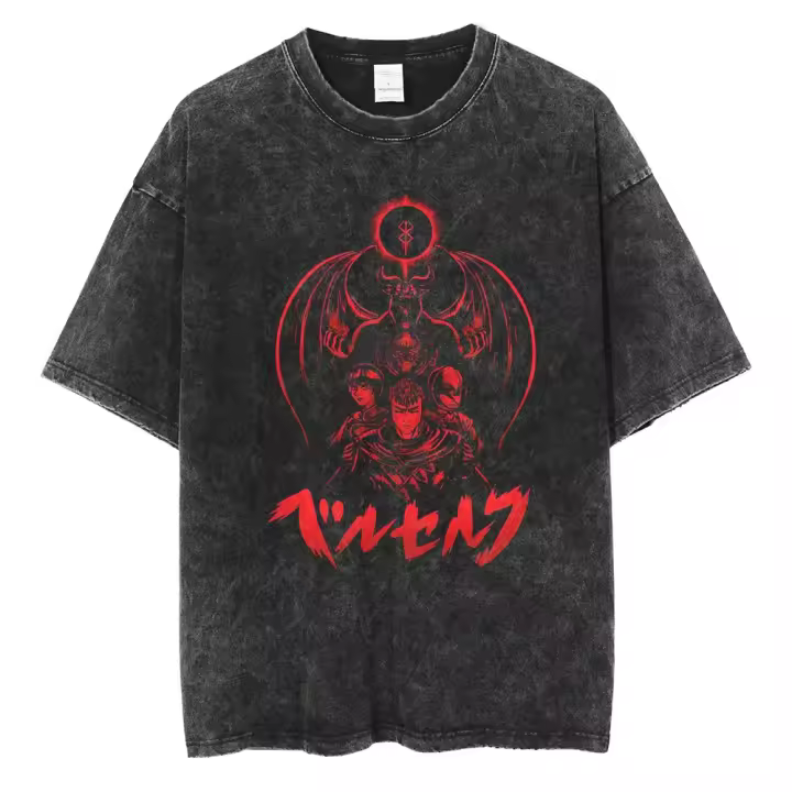Camiseta De Algodón Casual Para Hombre Estilo Harajuku Con Impresión De Anime Japonés Y Streetwear Hip Hop Manga Corta Tops De Verano - 1