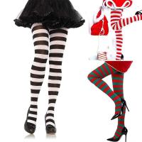 Calcetines Largos Hasta La Rodilla Para Mujeres Y Niñas Con Estampado Rayado De Algodón Suave Y Elásticos Calcetines De Pantimedias Dulces Y Tiernos - details 0