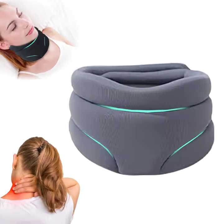 Soporte De Cuello Suave En Foam Corrector De Tracción Cervical Ajustable Alivio Del Dolor De Cuello Para Mejorar La Postura Durante El Viaje En Avión - 1