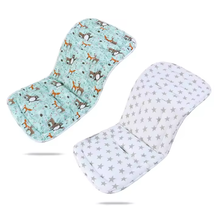 Colchoneta Silla Paseo Universal, Algodón Funda Carrto Bebe Universal, Funda Carro Bebe Universal de Doble Cara, Colchoneta Carro Bebe Universal, Colchoneta Silla Bebe para Bebés 77x34cm - 1