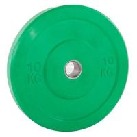 OZIO FITNESS Disco Olímpico 50 mm Bumper 10 kg. Color Verde - details 0