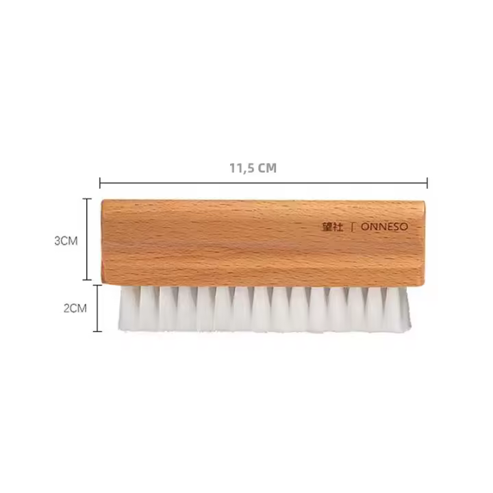 Cepillo De Limpieza Para Vinilo Con Mango De Roble Natural Cepillo Antiestático De Paja Suave Limpiador De Polvo Accesorio Para Limpieza De Vinilo - 1