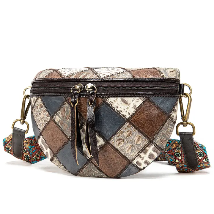 Bolso De Hombro Mini Para Mujer De Cuero Genuino WESTAL Bolsos Mensajeros Pequeños Estilo Vintage Con Cierre De Cremallera - 1