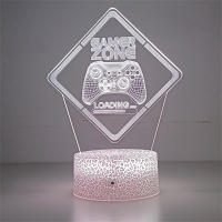 Lámpara De Ilusión 3D Gamer Zone Control Remoto Y Táctil Cambio De Colores 16 Luz Nocturna Para Juegos Videojuegos Regalo Para Hombres - details 3