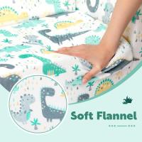 Sofá infantil con relleno de espuma ultra suave, sofá de lectura de franela para niñas y niños, color blanco con dinosaurios - details 1