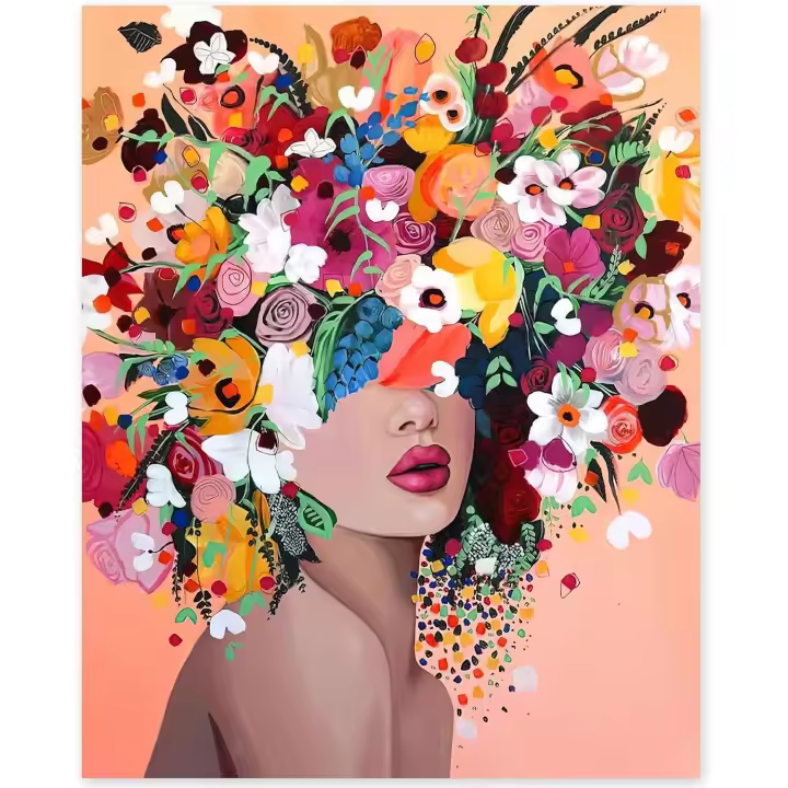 DIY Pintura por Numeros Kit Manualidades Adultos,cuadros para pintar por numeros Flower Girl Decoración para el Hogar Regalo de pared. - 1