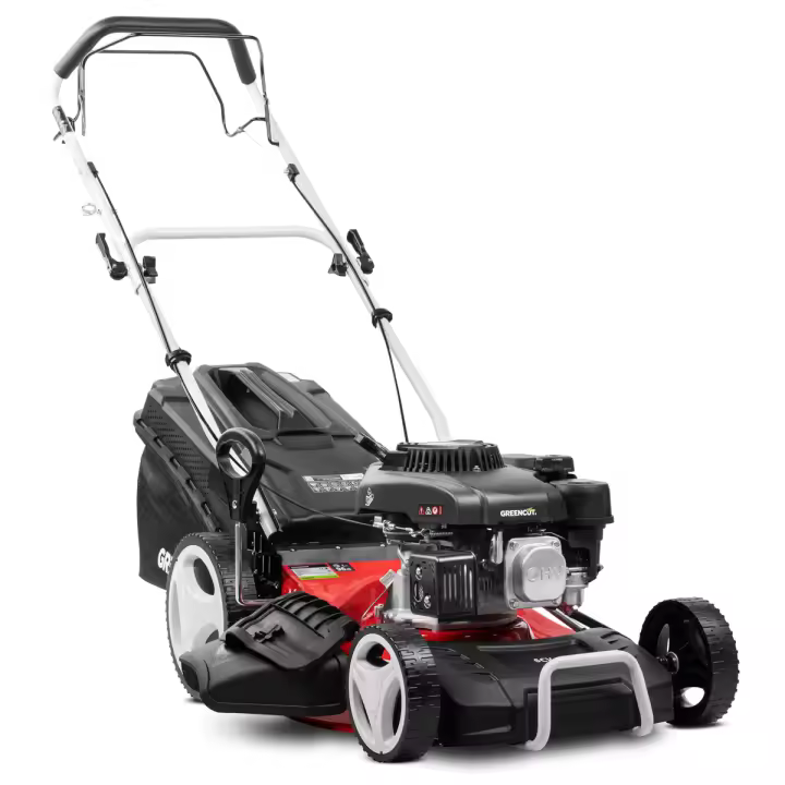 GREENCUT GLM770X - Cortacésped Gasolina 150cc 6cv, Motor 4T OHV, Autopropulsado, Cuchilla 460mm, Altura Regulable, Cesta 55L - 1