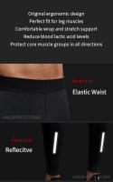 Pantalones De Compresión VANSYDICAL Para Hombre Con Cinturón Elástico Y Rayas Reflectantes Tights De Running Y Gimnasio - details 4