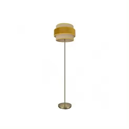 FABRILAMP Lámpara de Pie Reyes 1xe27 Cuero/Natural-Yema 160x40x40 Cm - Elegante Diseño - 1