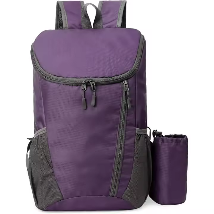 Mochipa plegable Ligera, Pequeña mochipa impermeable para el Aire Libre, mochipa durabilidad y plegable, mopila informal práctica para el día a Día, color Morado - 1