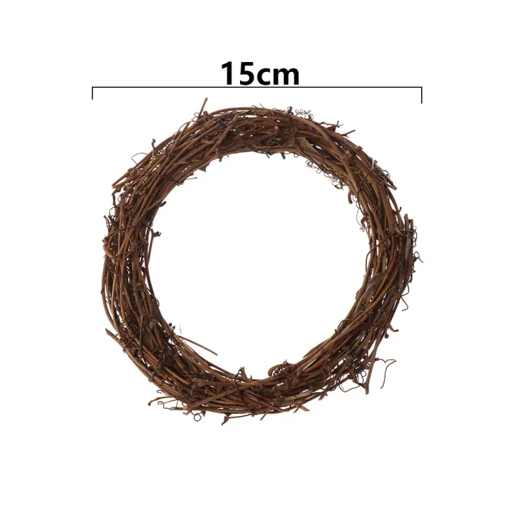 Corona Artificial De Navidad De 10-30CM Vine De Rattan Guirnalda De Festivales Anillo De Vino Para Decoración De Fiesta De Navidad - 1
