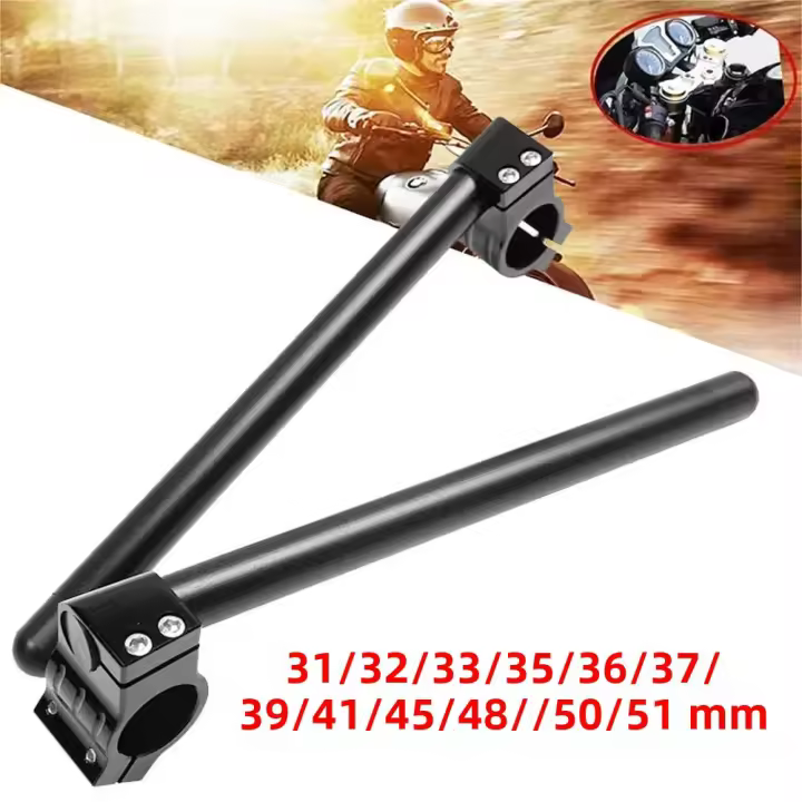 Aluminio Universal Para Manillar De Motocicleta 7/8"22mm Ajustable CNC Clip-Ons Para Fork Bars Elevación Riser - 1