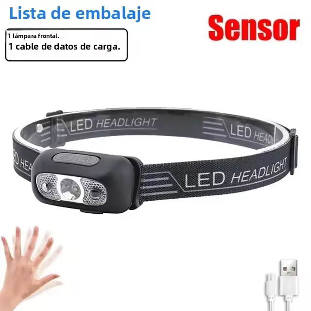 Linterna Frontal LED Potente Recargable USB/DC Para Camping Pesca Caza Fuente De Luz Super Brilla Resistente Al Agua Con Ángulo De Haz De 60° - 1