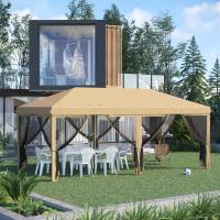 Outsunny Carpa Plegable 6x3 m Cenador de Jardín Gazebo con 6 Mosquiteras Bolsa de Transporte y Marco de Acero para Camping Fiestas - details 1