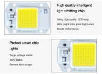 Lámpara De Diodo Matriz COB LED Alta Potencia 20W 30W 50W Con Lente Y Reflector 110V 220V IC Inteligente Para DIY Farol De Inundación - details 10