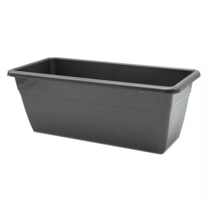 CABLEPELADO Jardinera plástico, Jardinera para balcón, Macetero Rectangular, Maceta Rectangular, Apto balcón, jardín, Patio, Interior o Exterior (Negra, 40 cm) - 1