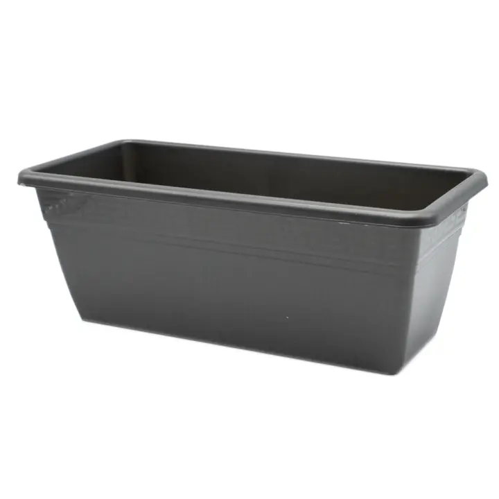 CABLEPELADO Jardinera plástico, Jardinera para balcón, Macetero Rectangular, Maceta Rectangular, Apto balcón, jardín, Patio, Interior o Exterior (Negra, 40 cm) - 1