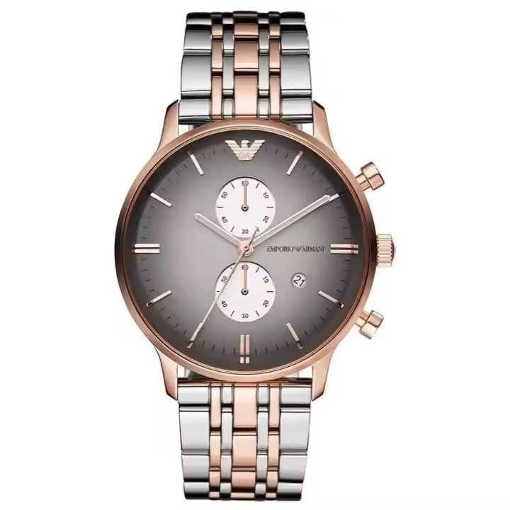 Emporio Armani Reloj hombre AR1721, con calendario, Incluye Caja Original, Diámetro: 43MM - 1