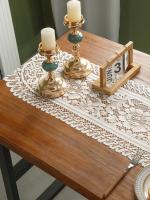 Mantel De Lace Mesh Estilo Retro Americano De Poliéster Para Decoración Del Hogar Adecuado Para Mesas De Comedor Un Pieza - details 3
