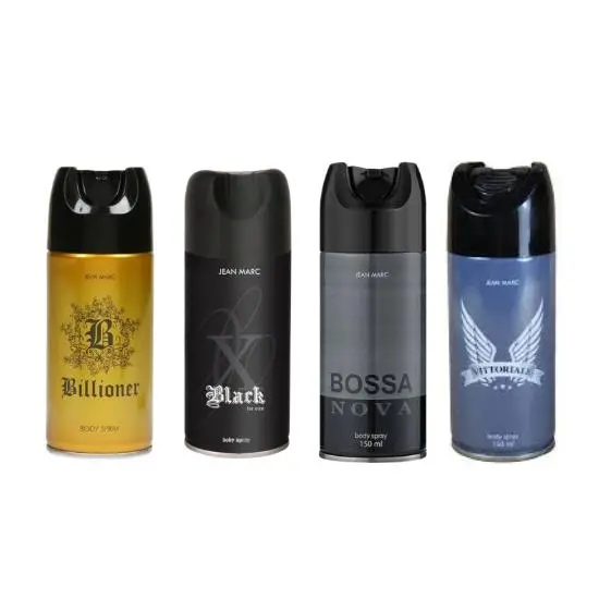 PACK 4 DESODORANTES HOMBRE 600ML EN TOTAL---- Billioner 150ml, JM X Black 150ml, Bossa Nova Men 150ml, Victtoriale 150ml----MARCA JEAN MARC - 1