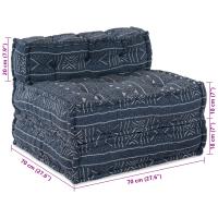 Pouffe Modular vidaXL Indigo 70x70x54 Tela - details 7