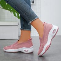 Zapatillas De Mujer Rimocy Moda Transpirables Tejidas 2024 Primavera/Otoño Casuales Sin Cordones Zapatos De Caminar Con Almohadilla De Aire Talla Verdadera Para Tamaño 36-41 - details 5