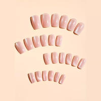 24pcs/set Uñas Postizas Cortas Cuadradas Con Diseño De Ojos De Gato Y Brillo En Colores Rosa Verde Morado Amarillo Y Nude Para Artículos De Belleza Y Uñas - details 16
