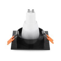 Resaltadores LED Negros De Estilo Cuadrado 6/10pcs Luz Baja Revestida De Aluminio Para Decoración Interior MR16 GU10 Instalación Recuada - details 5