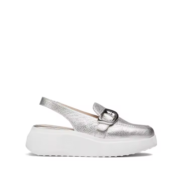 WONDERS  MOCASIN HEBILLA PIEL PLATA - 1