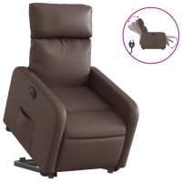 Sillón reclinable elevable eléctrico de cuero sintético Negro, Crema, Marrón Sillon Dormitorio Sillon Comodos Silla Relax Sillón Sofá - details 2