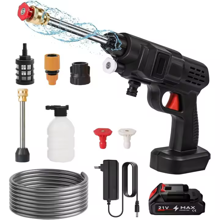 Hidrolimpiadora Con batería de 21 V y accesorios para limpiar  El Coche, El Jardín y superficies exteriores - 1