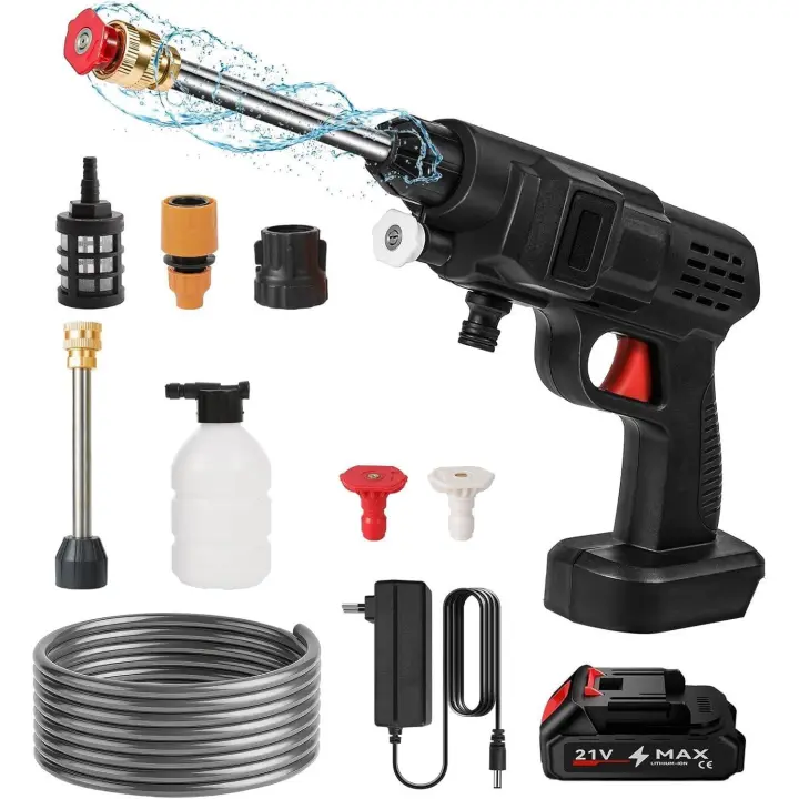 Hidrolimpiadora Con batería de 21 V y accesorios para limpiar  El Coche, El Jardín y superficies exteriores - 1