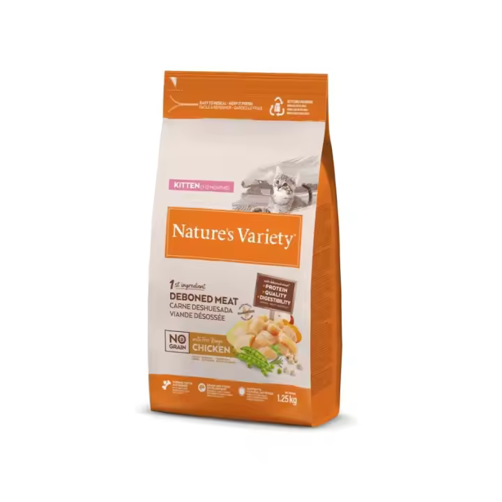 NATURE´S VARIETY - No Grain Kitten Chicken - Pienso Seco de Pollo Campero para Gatitos (1-12 Meses) - 1