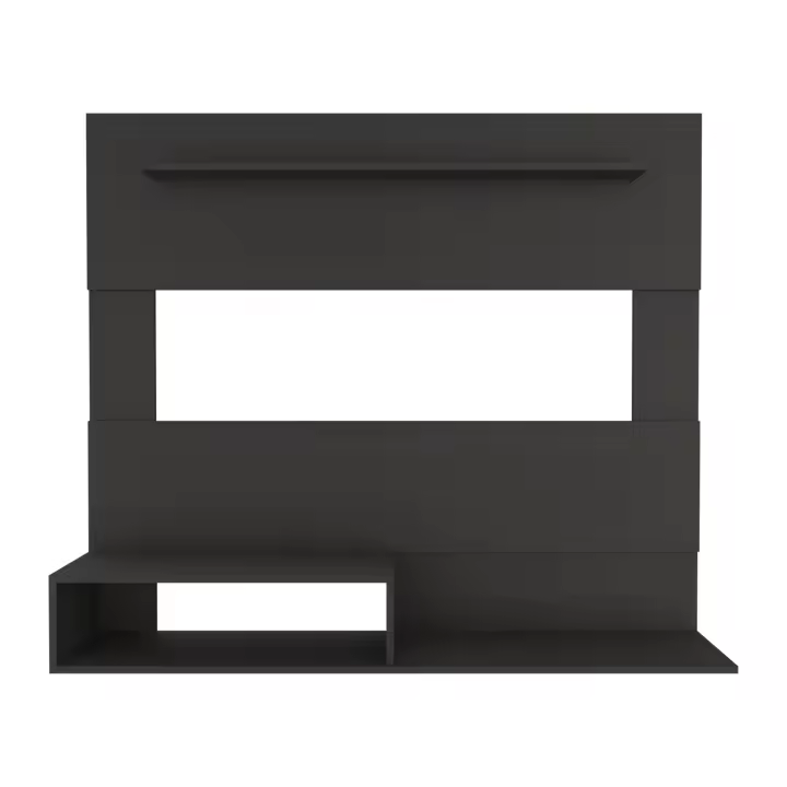 TUHOME Panel de Entretenimiento de Pared Beijing, con estante superior, Miel Madera manufacturada Salón-Mueble Tv - 1