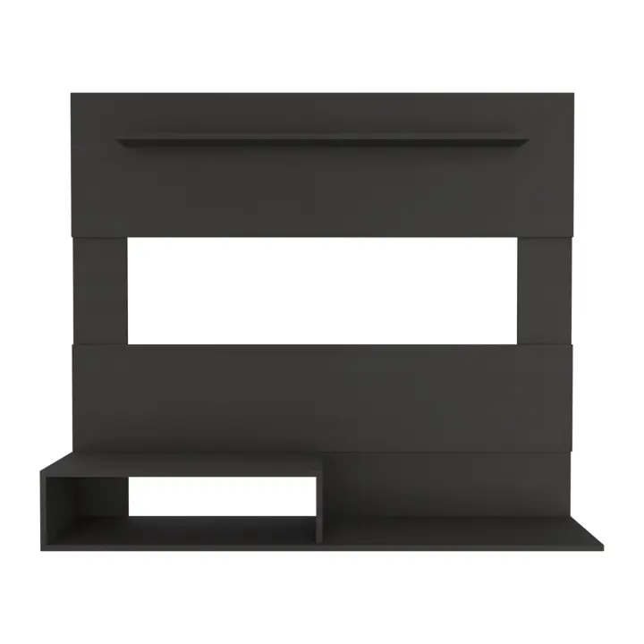 TUHOME Panel de Entretenimiento de Pared Beijing, con estante superior, Miel Madera manufacturada Salón-Mueble Tv - 1