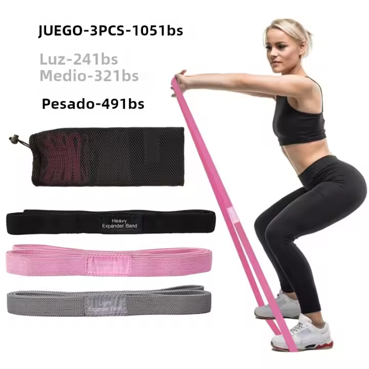 Set De Bandas De Resistencia Largas Para Gimnasio Ejercicios De Yoga Y Entrenamiento De Muslos Adecuado Para El Hogar - 1