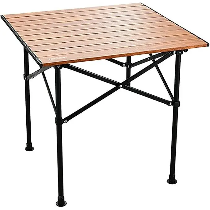 Mesa Plegable de Aluminio para Acampar Kmt Style Marrón 52x50x50cm - 1