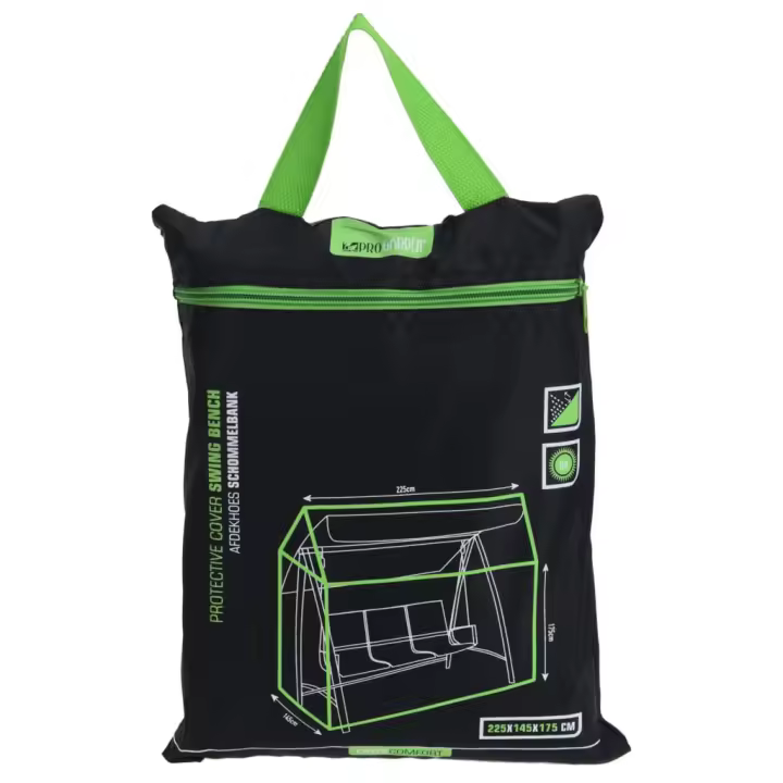 ProGarden Funda para banco columpio negra 225x145x175 cm - 1