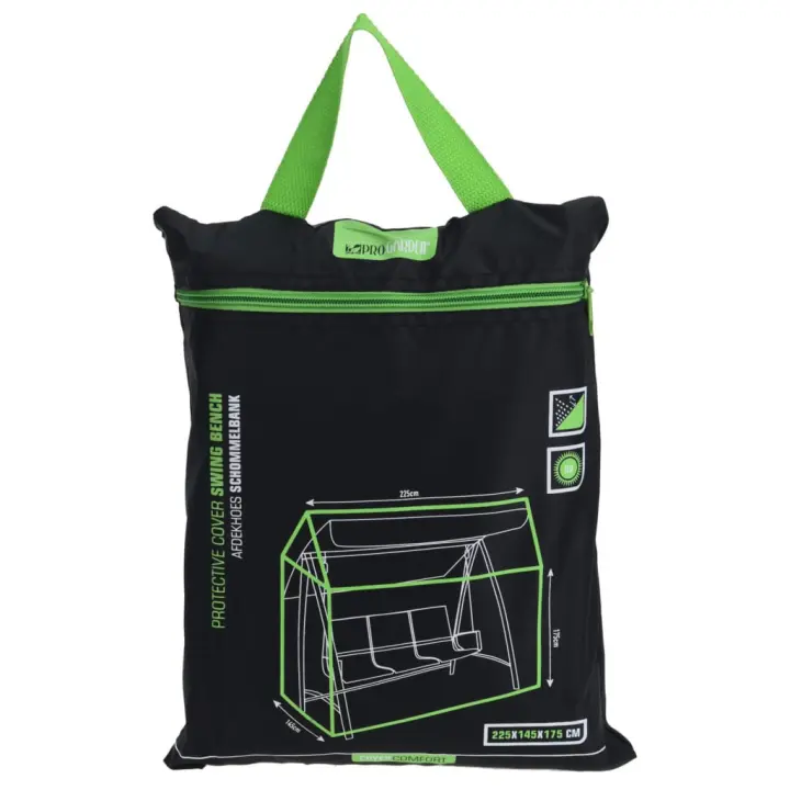 ProGarden Funda para banco columpio negra 225x145x175 cm - 1