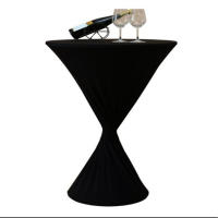 Mantel Redondo De Spandex Blanco Para Bodas Y Fiestas Cubierta De Mesa Elástica Para Bar Y Hotel Diámetro 55 Cm - details 4