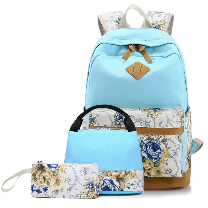 Conjunto de tres piezas de gran capacidad de mochilas para estudiantes para hombres y mujeres, mochilas de viaje informales - 1