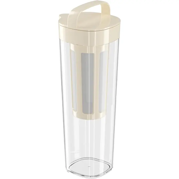 Cafetera de café frío, Vasos de PP with Filter de Nailon extrable, cafetera de 1100 ml para café Helado y Tetera de GIFT-Asa superior - 1