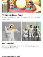 Ornamentos De Astronauta Para Luces De Luna Resina Figura De Estatua Para Decoración De Oficina Y Hogar Regalos Para Niños En Navidad - details 4