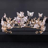 Diadema De Boda Hecha a Mano Con Perlas Y Rhinestones Diseño Floral Con Mariposa Accesorio Para El Cabello Regalo De Novia - details 8
