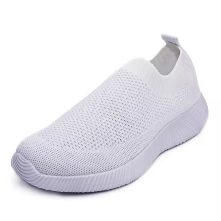 Zapatillas De Mujer 2024 Primavera Para Caminar Comodidad Respirables Zapatillas Planas De Nieve De Lana Tejida Casual Zapatillas De Correr Para Adultos - 1