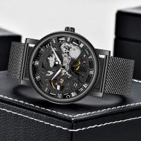 Reloj Mecánico De Pulsera Masculino Winner Acero Inoxidable Transparente Esqueleto Hollow Clásico Delgado Marca De Lujo Top - details 0