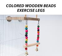 Juguete De Aire Libre Para Pájaros CAWAII KENNEL Percha De Madera Para Periquitos Con Cuentas De Masticar Juguete De Juego Para Pájaros En Jaula - details 3