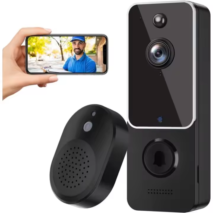 BIT Timbre inalámbrico con cámara, detección humana AI, audio bidireccional, solo WiFi 2.4G (T9) - 1