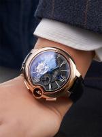 Reloj De Pulsera Automático De Lujo Para Hombre Estilo Casual Con Fase Lunar Y Calendaría Resistente Al Agua Cuero Y Acero Inoxidable - details 2
